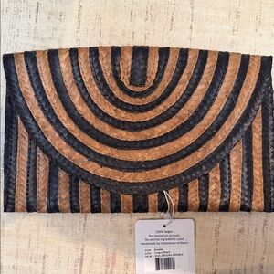 Handmade Vegan Black and Brown Clutch